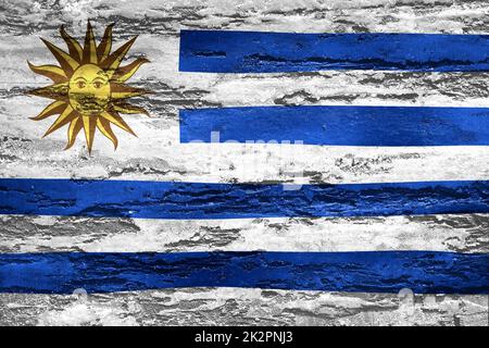 3D-Illustration d'un drapeau uruguayen - drapeau de tissu d'ondulation réaliste Banque D'Images