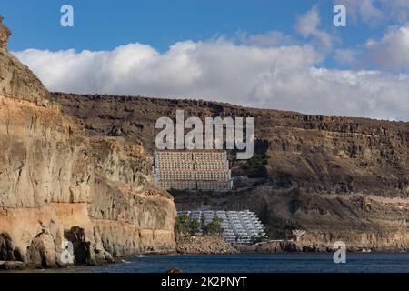 Barranco de Fataga sur l'île des Canaries Banque D'Images