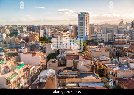 Vue aérienne de la ville de Nicosie, Chypre Banque D'Images