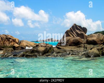 Seychelles, la Digue - Anse Cocos Banque D'Images