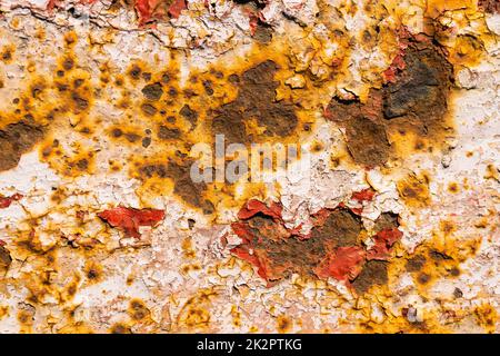 Peinture écaillée fond métallique texturé rouillé Banque D'Images