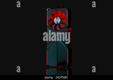 Carte graphique de jeu puissante. Rendu 3D Banque D'Images