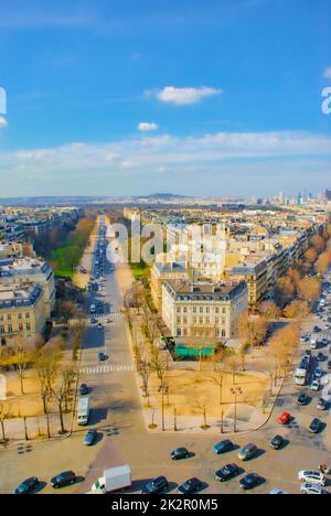Le paysage urbain de Paris vu de l'Arc de Triomphe Banque D'Images