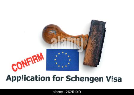 Demande de visa Schengen confirmer Banque D'Images