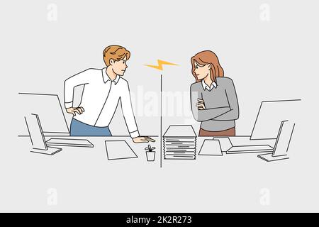 Conflit entre collègues au bureau Banque D'Images