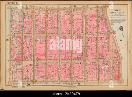 Cartographic, Maps. 1921 - 1923. Lionel Pincus and Princess Firyal Map Division. Real property , New York (State) , New York, Manhattan (New York, N.Y.) Plate 20: Bounded by Prince Street, Lafayette Street, Cleveland Place, Centre Street, Grand Street and Sullivan Street Stock Photo