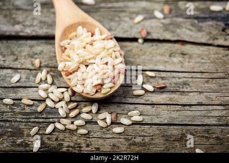 Riz en cuillère Banque D'Images
