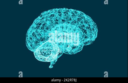 Illustration vectorielle du cerveau numérique, connexions abstraites, concept d'intelligence artificielle et possibilités de l'esprit Banque D'Images