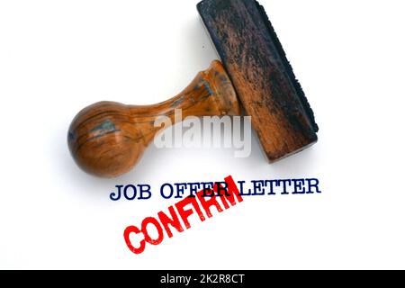 Lettre d'offre d'emploi confirmer Banque D'Images
