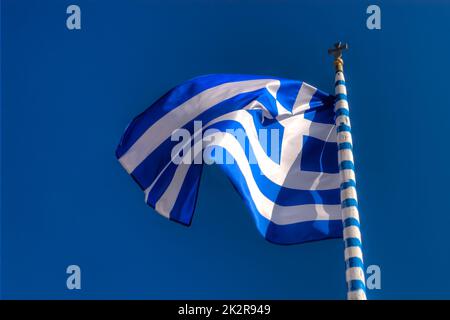 Ensign, drapeau national de la Grèce, République hellénique Banque D'Images