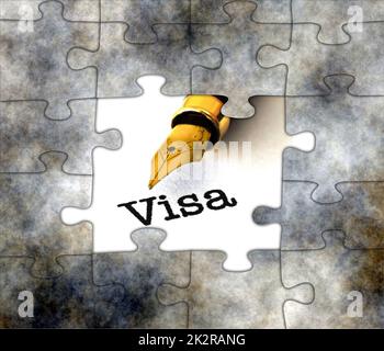 Concept puzzle Visa Banque D'Images