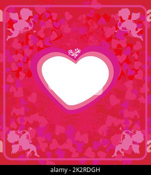 Happy Valentines Day - carte avec cupids Banque D'Images