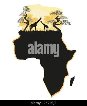 African Safari Site Silhouette