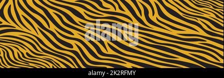 Texture panoramique de la peau de fourrure du tigre du Bengale - vecteur Banque D'Images