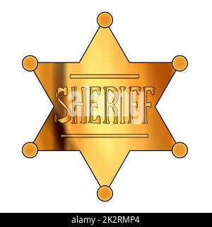 Badge de shérif en laiton ou or Banque D'Images