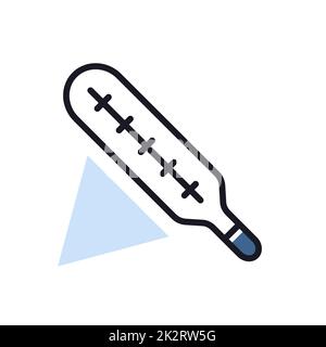 Icône de vecteur de thermomètre médical au mercure Banque D'Images