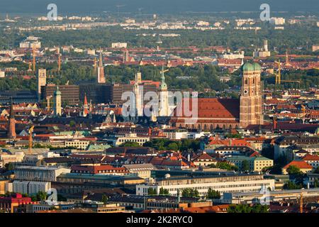 Vue aérienne de Munich. Munich, Bavière, Allemagne Banque D'Images