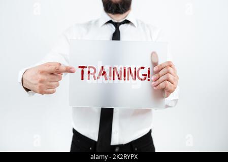 Formation sur l'écriture manuscrite. Concept Internet une activité s'est produite lors du démarrage d'un nouveau projet ou travail Banque D'Images