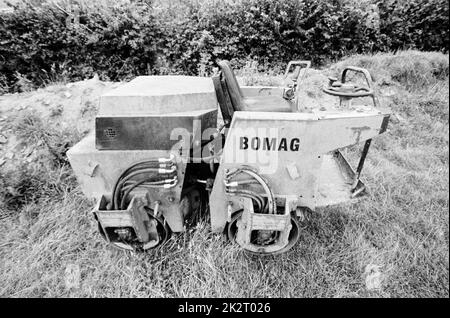 BOMAG Road Roller, High Bickington, North Devon, Angleterre, Royaume-Uni. Banque D'Images