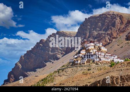 Ki gompa monastère tibétain. La vallée de Spiti, Himachal Pradesh, Indi Banque D'Images