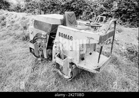 BOMAG Road Roller, High Bickington, North Devon, Angleterre, Royaume-Uni. Banque D'Images