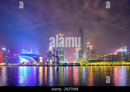Skyline de Guangzhou. Guangzhou, Chine Banque D'Images