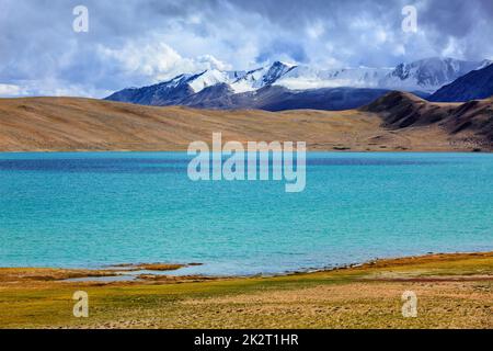 Lac Kyagar Tso de l'himalaya. Le Ladakh, Ladakh Banque D'Images
