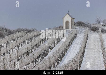 Calvaire près de Hnanice, région de Znojmo, Moravie du Sud, République tchèque Banque D'Images