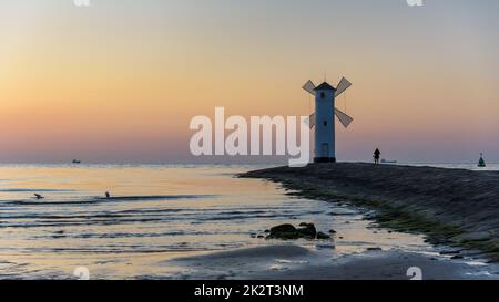 Stawa Mlyny symbole officiel de Swinoujscie au crépuscule Banque D'Images