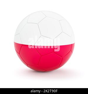 Football Soccer ball avec drapeau Pologne Banque D'Images