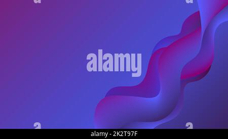 Fond ondulé liquide violet vif et rose. Dynamic 3D formes de fluide concept moderne. Forme de courbe violette fluide avec gradient doux. Ondulation minimale Banque D'Images