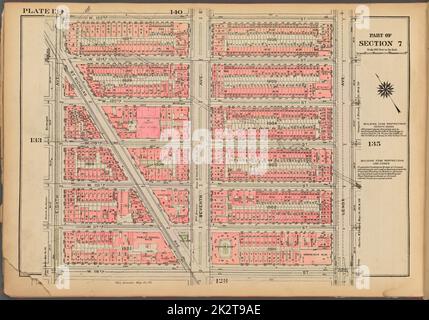 Cartographie, cartes. 1927. Lionel Pincus et Princess Firyal Map Division. Immobilier , New York (État) , New York, Manhattan (New York, New York) Plaque 134, partie de la section 7 : délimitée par la rue W. 122nd, avenue Lenox, rue W. 116th et huitième avenue Banque D'Images