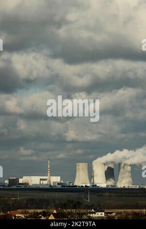 Centrale nucléaire Dukovany, région de Vysocina, république tchèque Banque D'Images