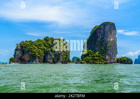 Rochers sur l'île James Bond, Khao Phing Kan, Ko Tapu, Ao Phang-ng Banque D'Images