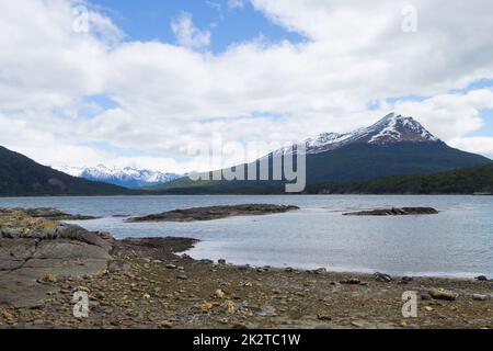 Paysage de la baie de Lapataia, Tierra del Fuego, Argentine Banque D'Images