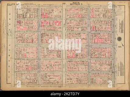 Cartographie, cartes. 1927. Lionel Pincus et Princess Firyal Map Division. Immobilier , New York (État) , New York, Manhattan (New York, New York) Plaque 114, partie de la section 5 : délimitée par la rue E. 89th, troisième avenue, la rue E. 83rd et (Central Park) cinquième avenue Banque D'Images