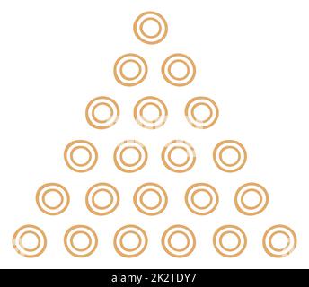 Cercles en forme de triangle. Illustration vectorielle. Forme géométrique Illustration de Vecteur