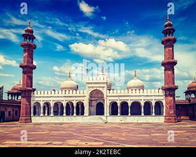 Moti Masjid mosquée Pearl, Bhopal, Inde Banque D'Images