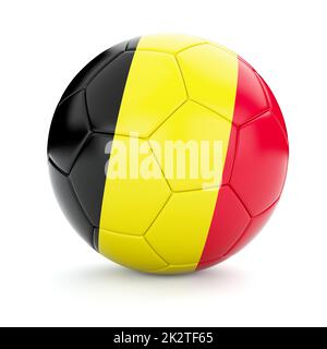 Football Soccer ball avec drapeau Belgique Banque D'Images