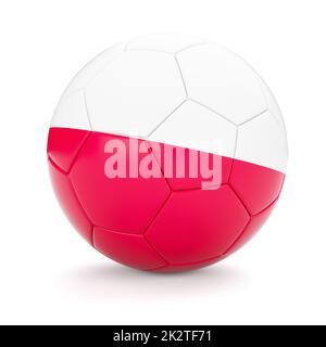 Football Soccer ball avec drapeau Pologne Banque D'Images