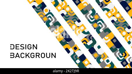 Arrière-plan panoramique formes abstraites Bauhaus formes géométriques modernes triangles, carrés, cercles formes minimales - Vector Banque D'Images