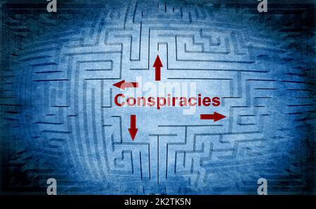 Concept labyrinthe conspirations Banque D'Images