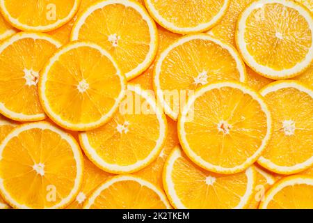 Tranches de fruits orange colorés Banque D'Images