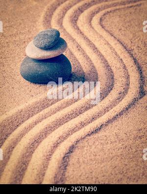 Jardin Japonais Zen Stone Banque D'Images