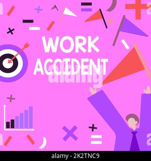 Inspiration montrant un accident de travail. Business idée erreur blessure s'est produite dans le lieu de travail obtenir blessé gentilhomme réussi en costume Afficher les réalisations actuelles d'objectif. Banque D'Images