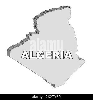 Plan 3D carte de l'Algérie Banque D'Images