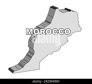 Plan 3D carte du Maroc Banque D'Images