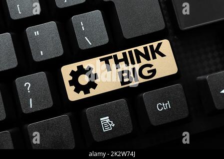 Affiche manuscrite Think Big. Concept sens planifier pour quelque chose de haute valeur pour ceux eux-mêmes ou pour la préparation -48798 Banque D'Images