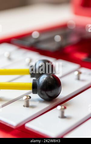 Bâtons de tambour sticcado Xylophone portables pour les arts de la musique éducatifs instrument classique pour la créativité musiciens pour le rythme de clavier avec des changements de bâton pour écouter la musique jouer la joie Banque D'Images