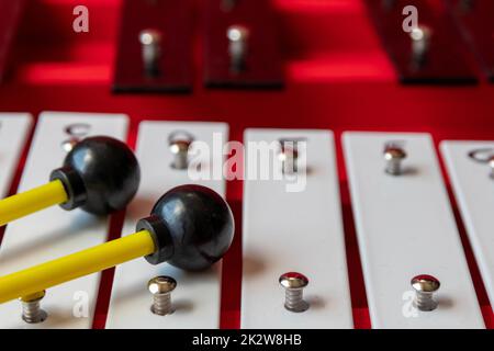 Bâtons de tambour sticcado Xylophone portables pour les arts de la musique éducatifs instrument classique pour la créativité musiciens pour le rythme de clavier avec des changements de bâton pour écouter la musique jouer la joie Banque D'Images